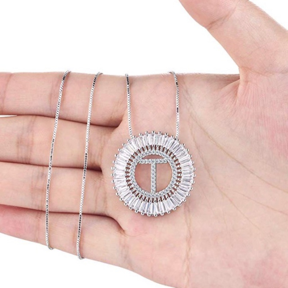 A-Z ALL LETTERS Cubic Zirconia Necklace - Picture 6 of 8